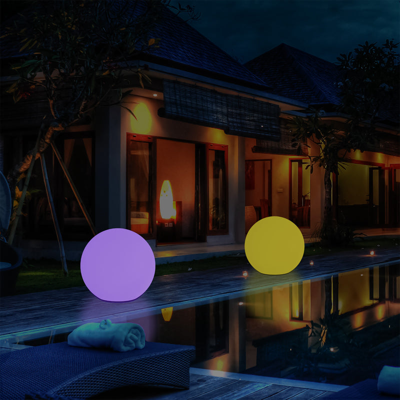 Lumière globe Boule à LED pour terrasse de jardin sur secteur Lampe RGB 30cm à intensité variable 5V
