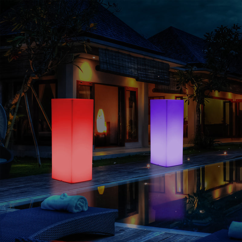 Colonne pilier éclairée extérieur Socle Lumière jardin patio de 80 cm Lampe LED alimenté sur secteur