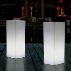 Lampe de sol socle à LED, éclairage extérieur sans fil pour terrasse ou jardin, 110 x 30 cm