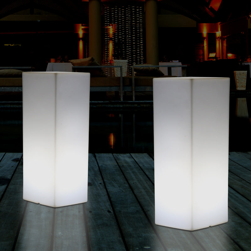 Lampe de sol socle à LED, éclairage extérieur sans fil pour terrasse ou jardin, 110 x 30 cm