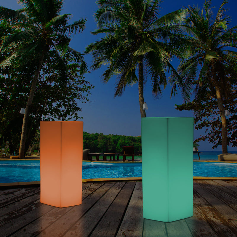 Colonne pilier éclairée extérieur Socle Lumière jardin patio de 80 cm Lampe LED alimenté sur secteur