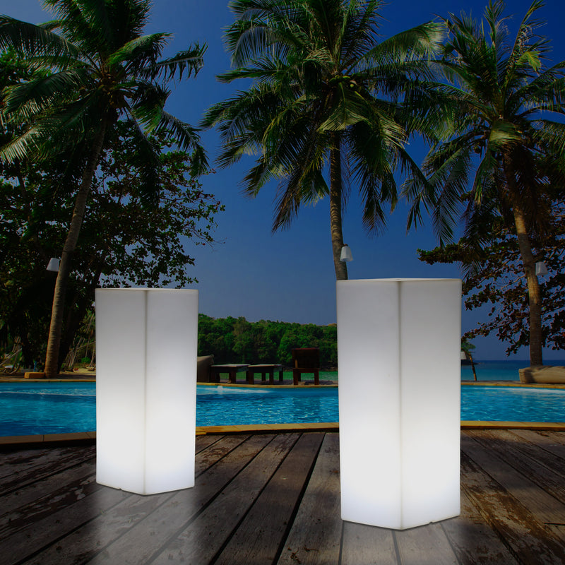 Colonne pilier éclairée extérieur Socle Lumière jardin patio de 80 cm Lampe LED alimenté sur secteur