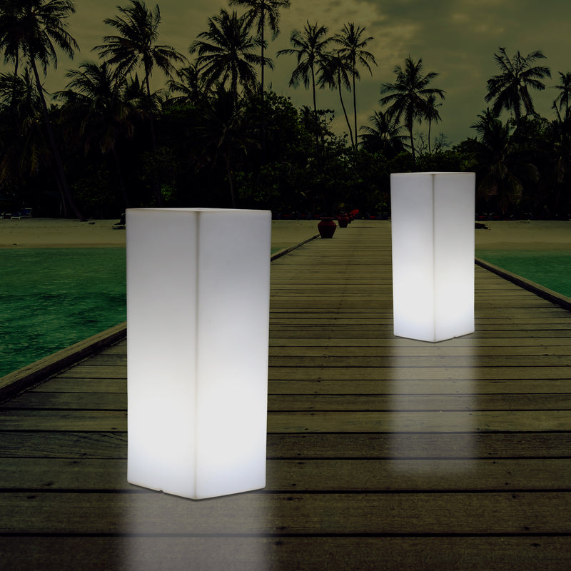 Colonne pilier éclairée extérieur Socle Lumière jardin patio de 80 cm Lampe LED alimenté sur secteur