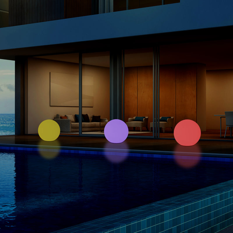 Lumière globe Boule à LED pour terrasse de jardin sur secteur Lampe RGB 30cm à intensité variable 5V