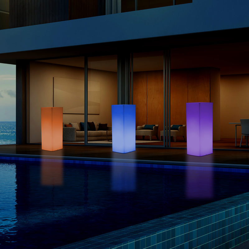 Colonne pilier éclairée extérieur Socle Lumière jardin patio de 80 cm Lampe LED alimenté sur secteur
