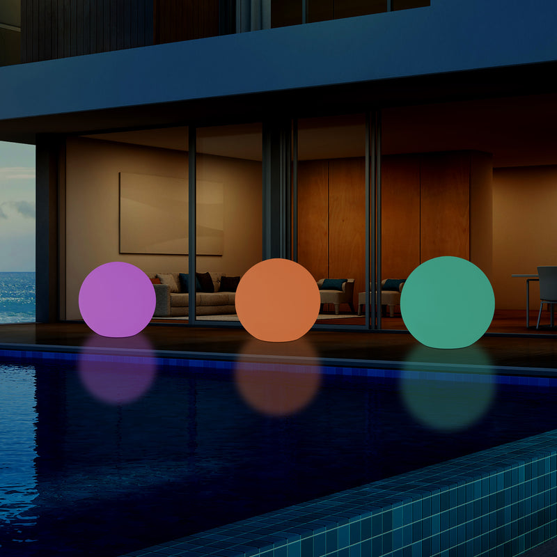 Lumière sphère jardin extérieur sur secteur globe boule 50cm changement de couleurs Lampe de sol RGB