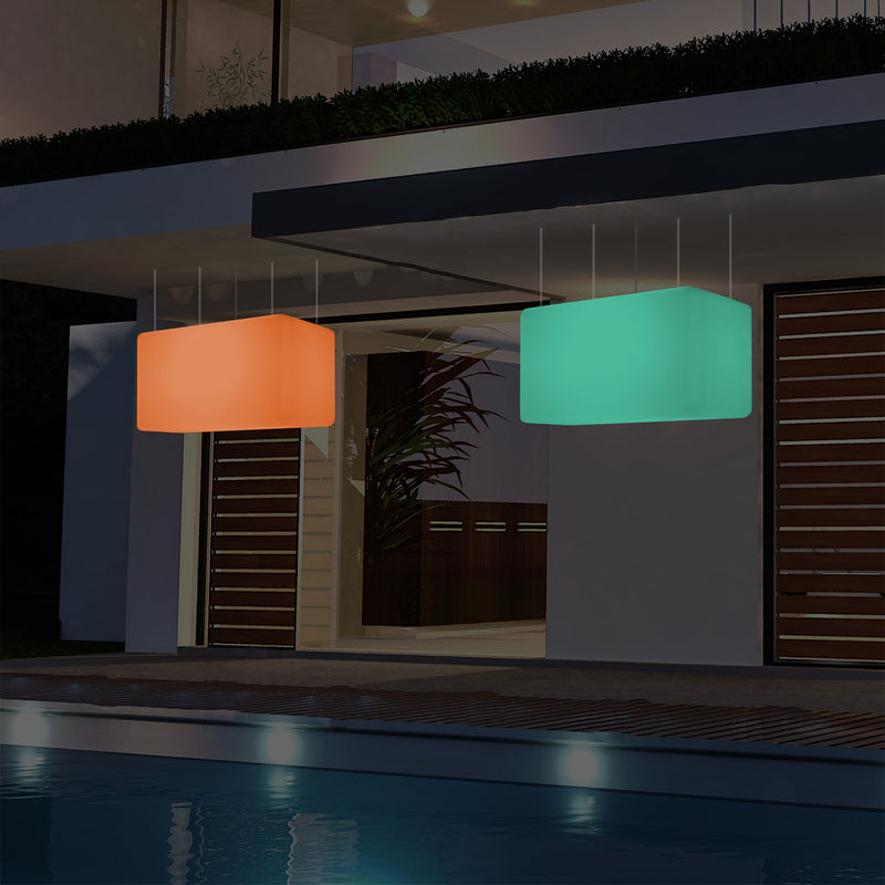 Plafonnier pour jardin et extérieur sur secteur, 55 x 35 cm Lampe linéaire à LED Luminaire îlot, RGB