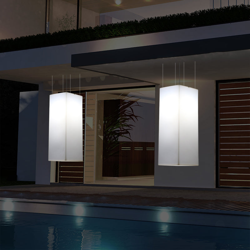 Lampe suspendue à LED pour terrasse jardin sur secteur Lumière suspendue rectangulaire 80 x 30cm RGB