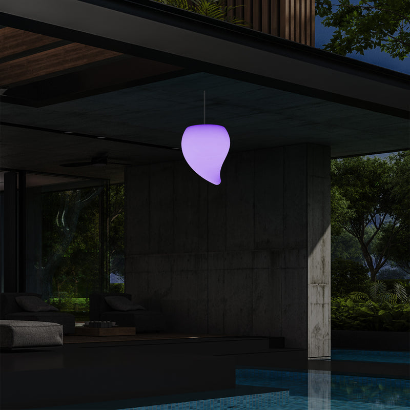 Lampe suspendue LED balcon extérieur alimentée par secteur Lampe suspendue larme 20 cm, multicolore