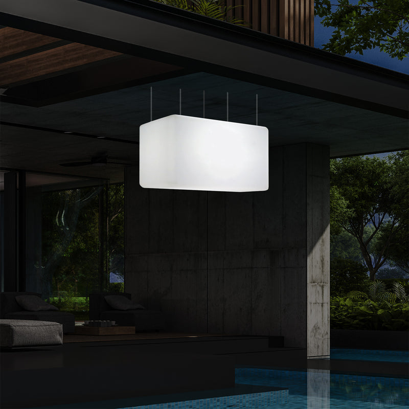 Plafonnier pour jardin et extérieur sur secteur, 55 x 35 cm Lampe linéaire à LED Luminaire îlot, RGB