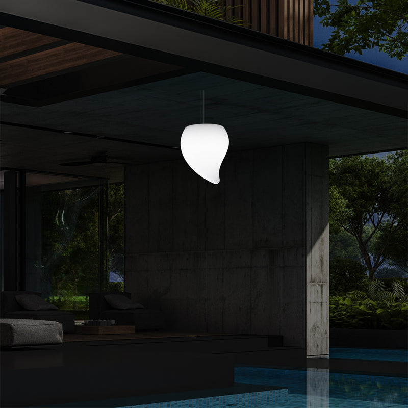 Lampe suspendue LED balcon extérieur alimentée par secteur Lampe suspendue larme 20 cm, multicolore
