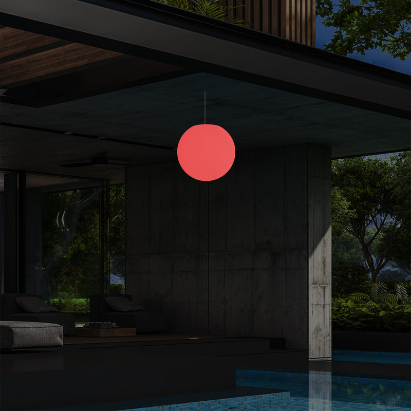 Plafonnier extérieur de véranda, sur secteur Lampe suspendue Globe à LED de 25cm, couleur changeante