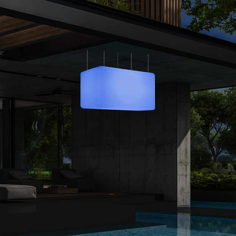 Plafonnier pour jardin et extérieur sur secteur, 55 x 35 cm Lampe linéaire à LED Luminaire îlot, RGB