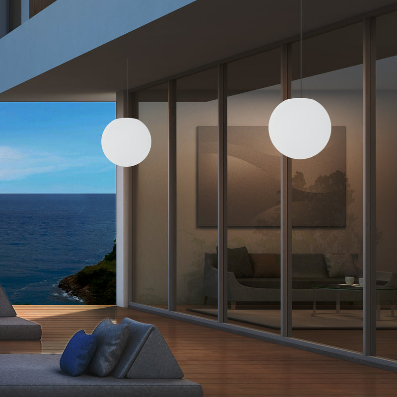Plafonnier extérieur de véranda, sur secteur Lampe suspendue Globe à LED de 25cm, couleur changeante