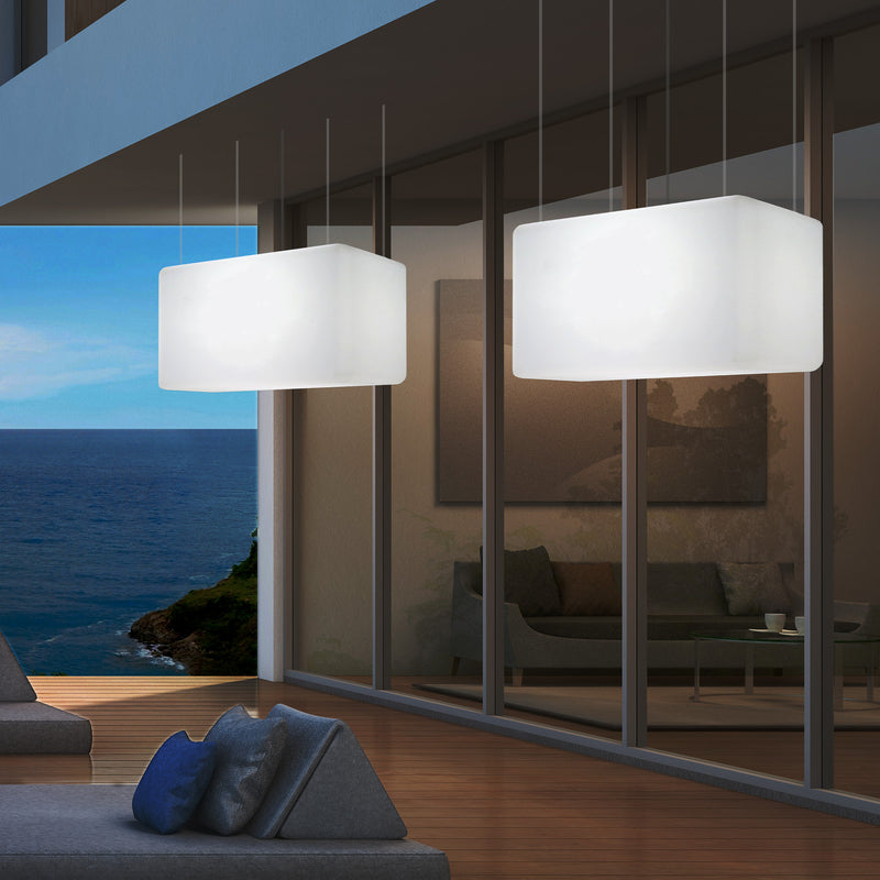 Plafonnier pour jardin et extérieur sur secteur, 55 x 35 cm Lampe linéaire à LED Luminaire îlot, RGB