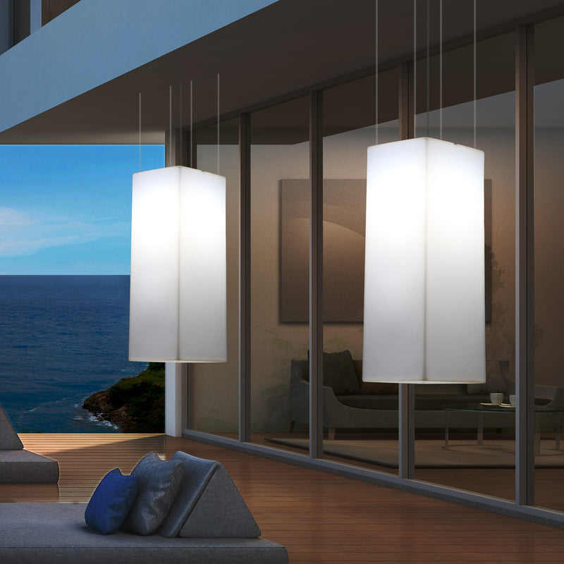 Lampe suspendue à LED pour terrasse jardin sur secteur Lumière suspendue rectangulaire 80 x 30cm RGB