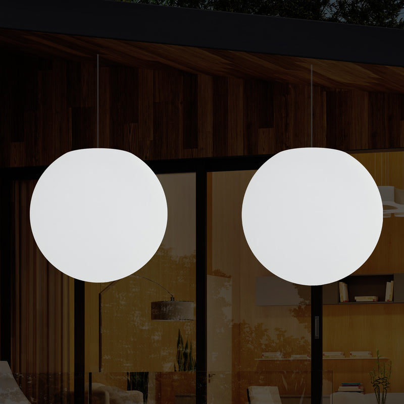 Suspension pour terrasse jardin Plafonnier à LED alimenté par le secteur, globe de 60 cm, boule RGB