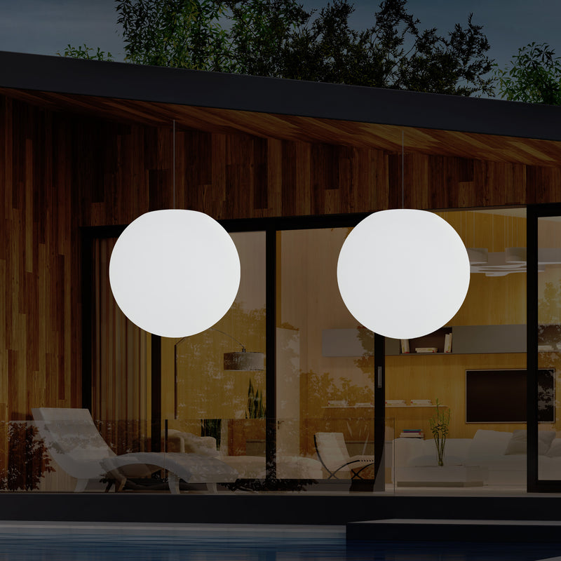 Suspension pour terrasse jardin Plafonnier à LED alimenté par le secteur, globe de 60 cm, boule RGB