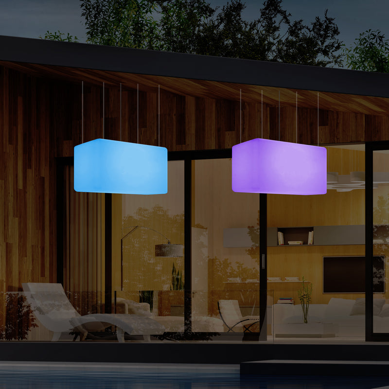 Plafonnier pour jardin et extérieur sur secteur, 55 x 35 cm Lampe linéaire à LED Luminaire îlot, RGB