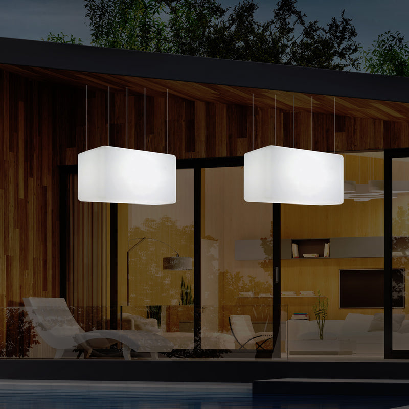 Plafonnier pour jardin et extérieur sur secteur, 55 x 35 cm Lampe linéaire à LED Luminaire îlot, RGB