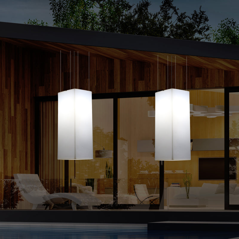 Lampe suspendue à LED pour terrasse jardin sur secteur Lumière suspendue rectangulaire 80 x 30cm RGB