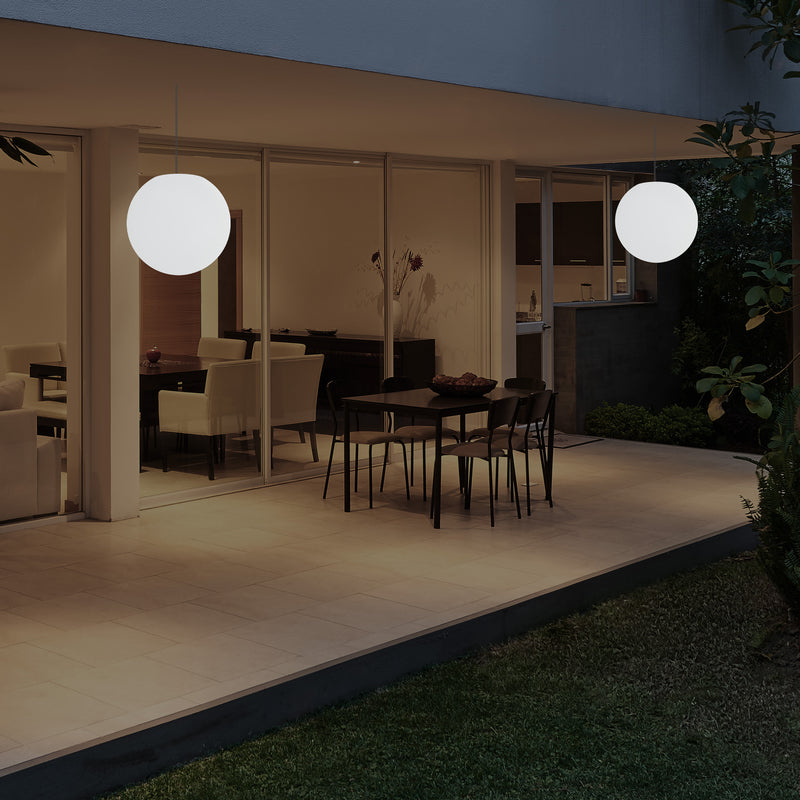 Plafonnier extérieur de véranda, sur secteur Lampe suspendue Globe à LED de 25cm, couleur changeante
