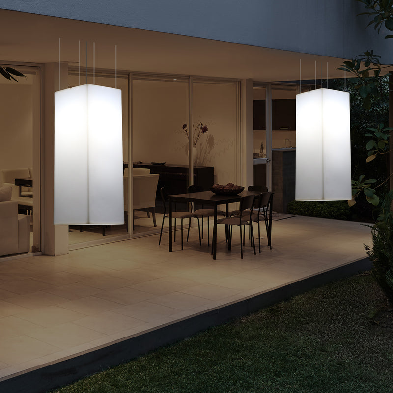 Lampe suspendue à LED pour terrasse jardin sur secteur Lumière suspendue rectangulaire 80 x 30cm RGB