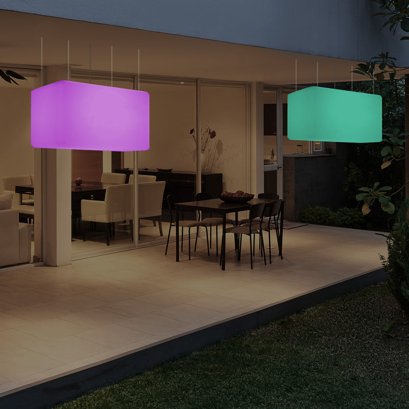 Plafonnier pour jardin et extérieur sur secteur, 55 x 35 cm Lampe linéaire à LED Luminaire îlot, RGB
