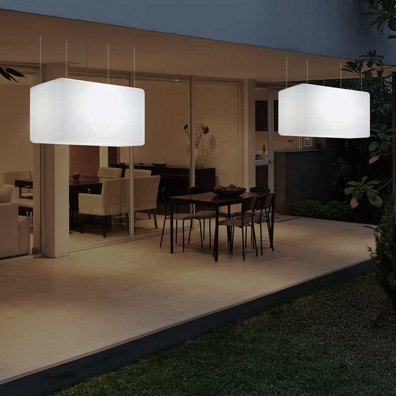 Plafonnier pour jardin et extérieur sur secteur, 55 x 35 cm Lampe linéaire à LED Luminaire îlot, RGB