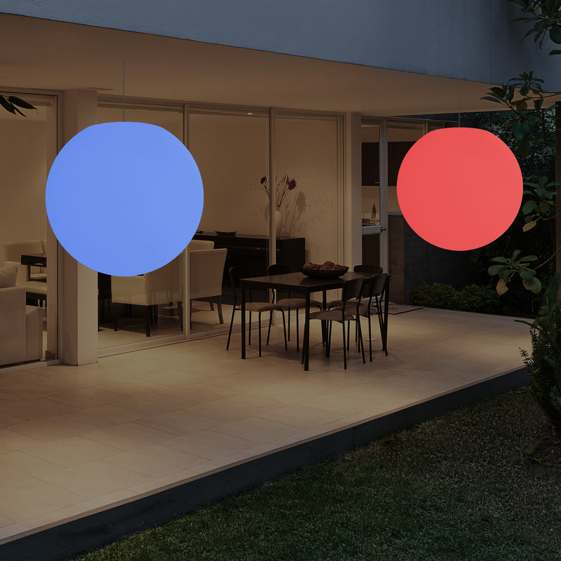 Suspension pour terrasse jardin Plafonnier à LED alimenté par le secteur, globe de 60 cm, boule RGB