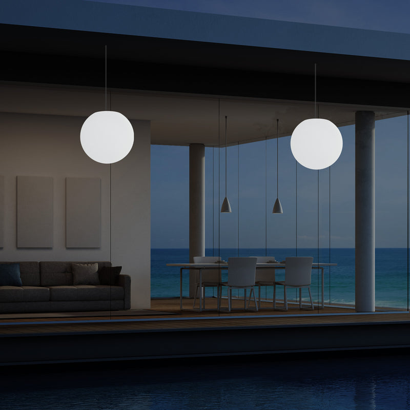 Plafonnier extérieur de véranda, sur secteur Lampe suspendue Globe à LED de 25cm, couleur changeante