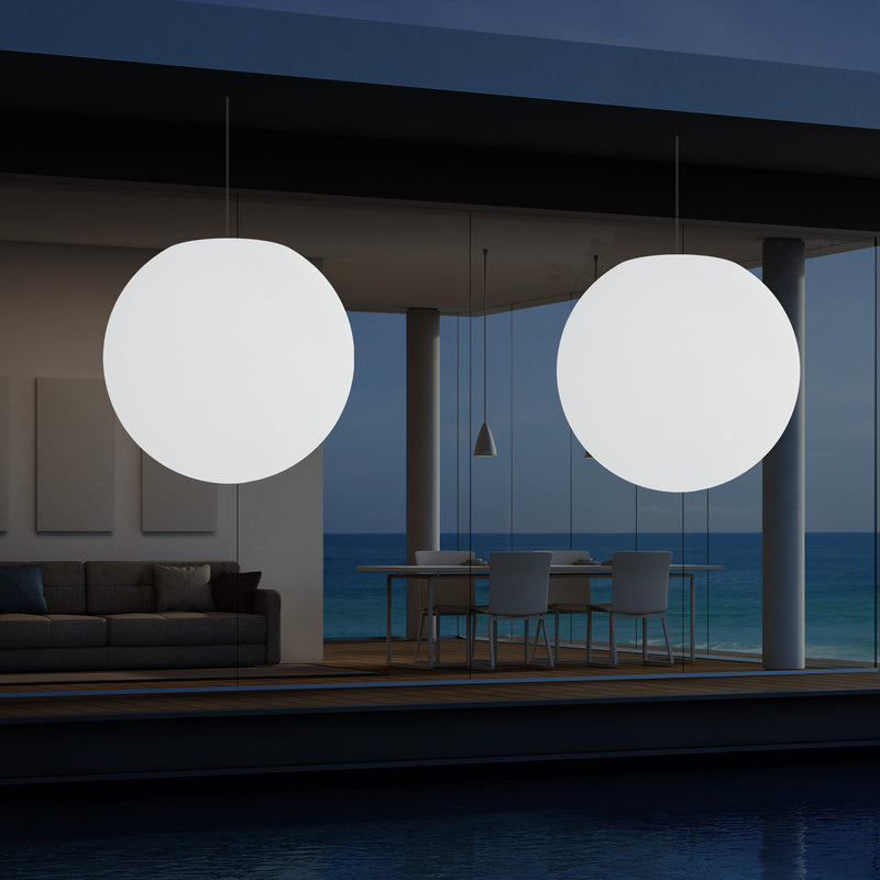 Suspension pour terrasse jardin Plafonnier à LED alimenté par le secteur, globe de 60 cm, boule RGB