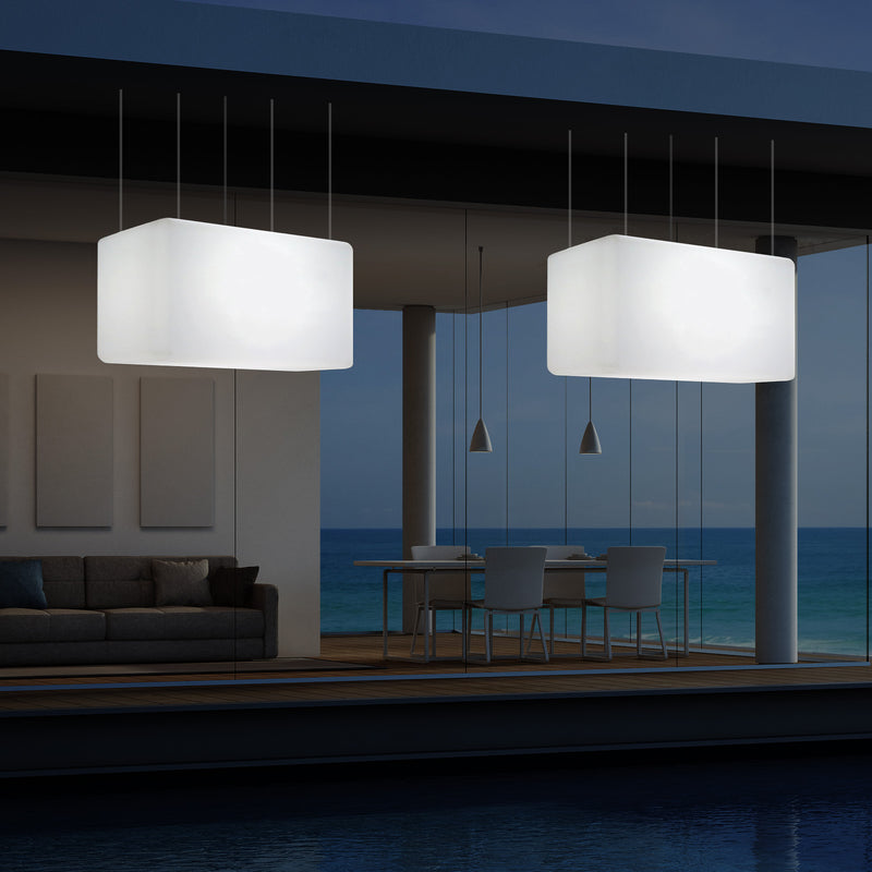 Plafonnier pour jardin et extérieur sur secteur, 55 x 35 cm Lampe linéaire à LED Luminaire îlot, RGB