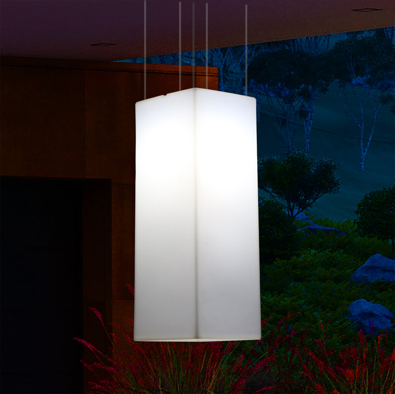 Lampe suspendue à LED pour terrasse jardin sur secteur Lumière suspendue rectangulaire 80 x 30cm RGB