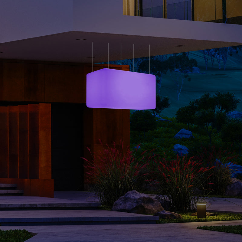 Plafonnier pour jardin et extérieur sur secteur, 55 x 35 cm Lampe linéaire à LED Luminaire îlot, RGB