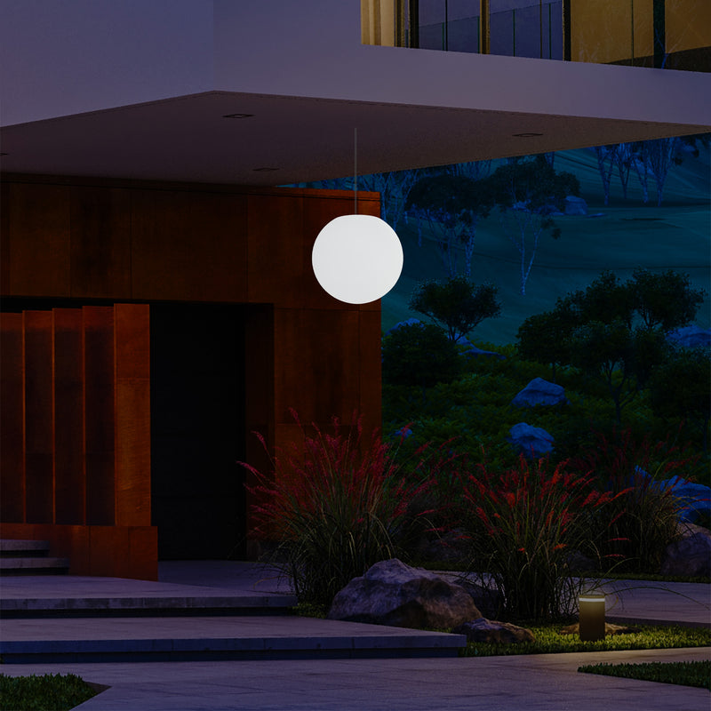 Plafonnier extérieur de véranda, sur secteur Lampe suspendue Globe à LED de 25cm, couleur changeante