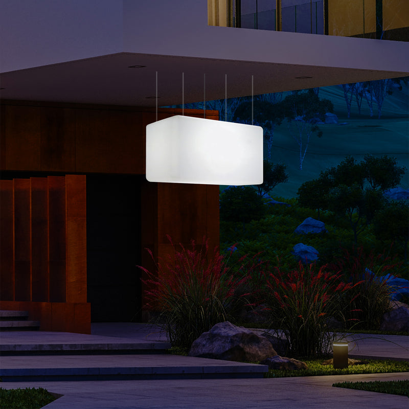 Plafonnier pour jardin et extérieur sur secteur, 55 x 35 cm Lampe linéaire à LED Luminaire îlot, RGB