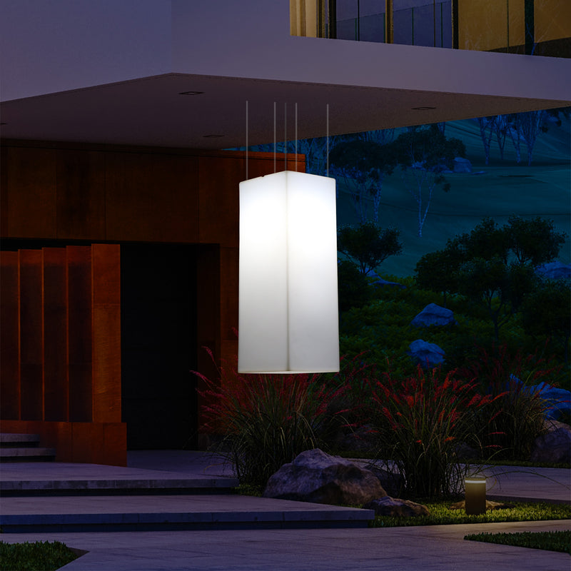 Lampe suspendue à LED pour terrasse jardin sur secteur Lumière suspendue rectangulaire 80 x 30cm RGB