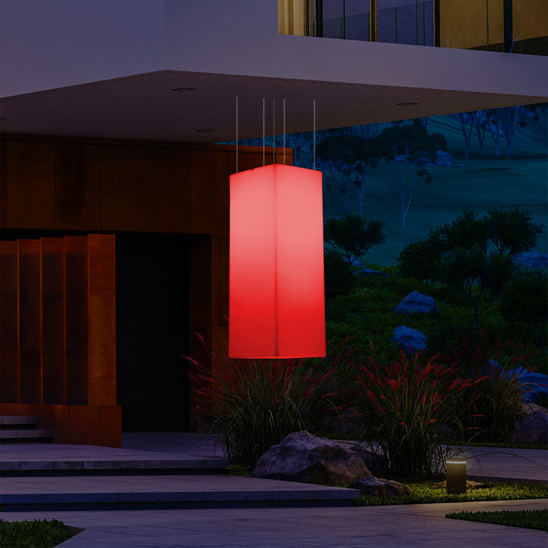 Lampe suspendue à LED pour terrasse jardin sur secteur Lumière suspendue rectangulaire 80 x 30cm RGB