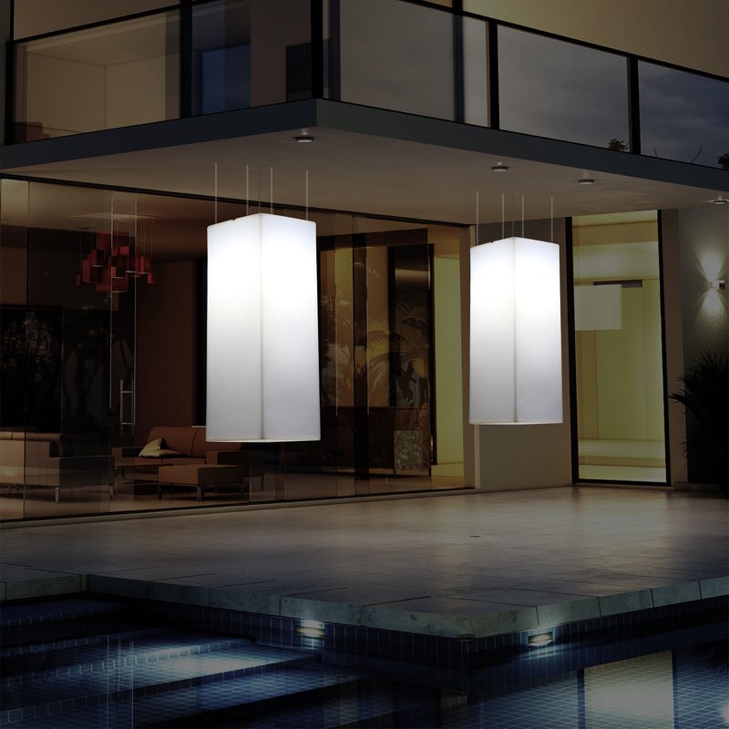 Lampe suspendue à LED pour terrasse jardin sur secteur Lumière suspendue rectangulaire 80 x 30cm RGB