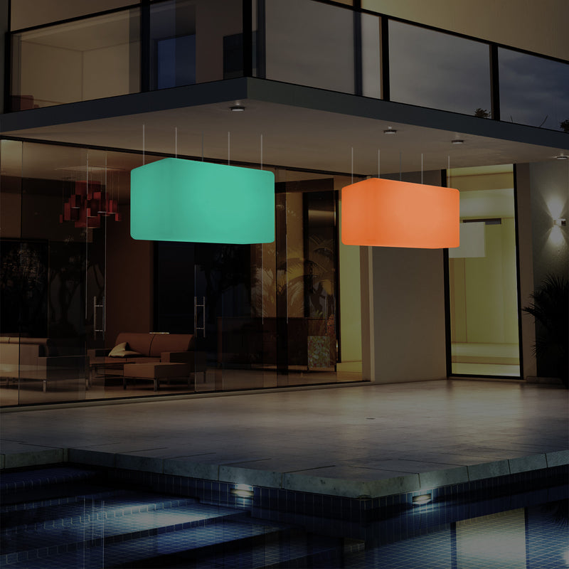 Plafonnier pour jardin et extérieur sur secteur, 55 x 35 cm Lampe linéaire à LED Luminaire îlot, RGB