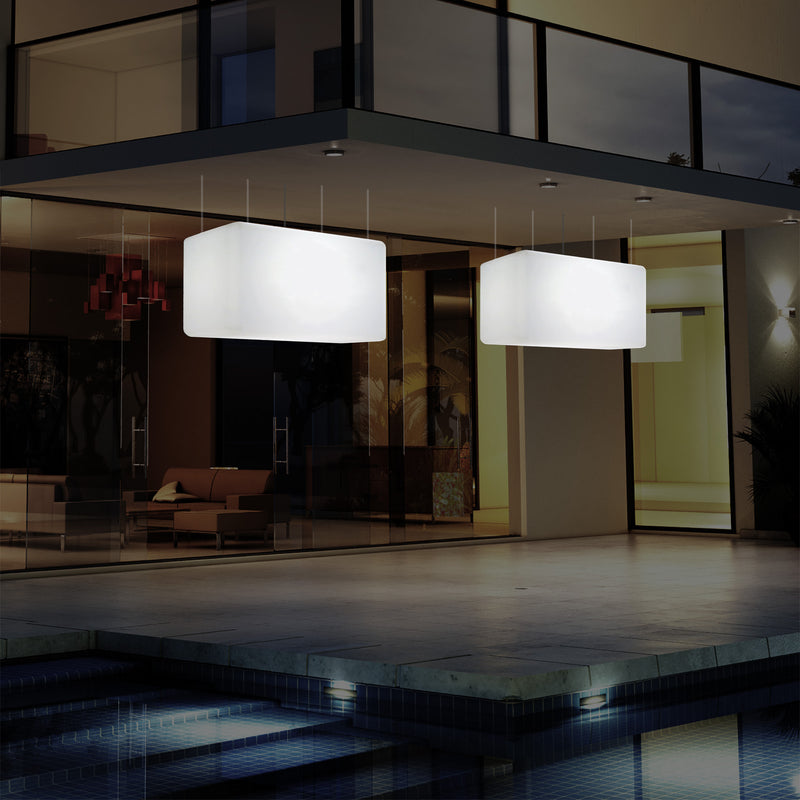 Plafonnier pour jardin et extérieur sur secteur, 55 x 35 cm Lampe linéaire à LED Luminaire îlot, RGB