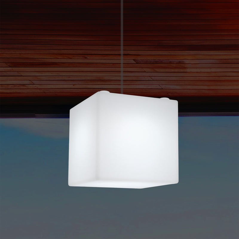 Lampe suspendue LED jardin extérieur sur secteur Lampe suspendue en forme de cube 15 cm multicolore