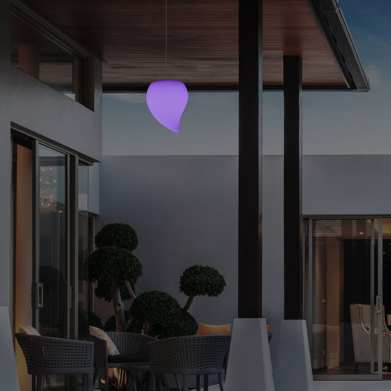 Lampe suspendue LED balcon extérieur alimentée par secteur Lampe suspendue larme 20 cm, multicolore