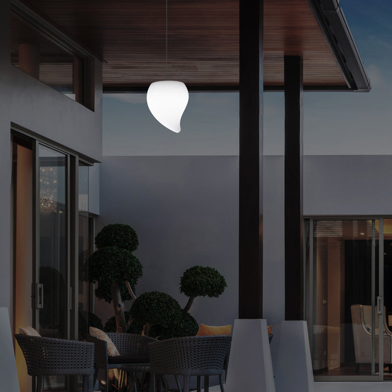 Lampe suspendue LED balcon extérieur alimentée par secteur Lampe suspendue larme 20 cm, multicolore
