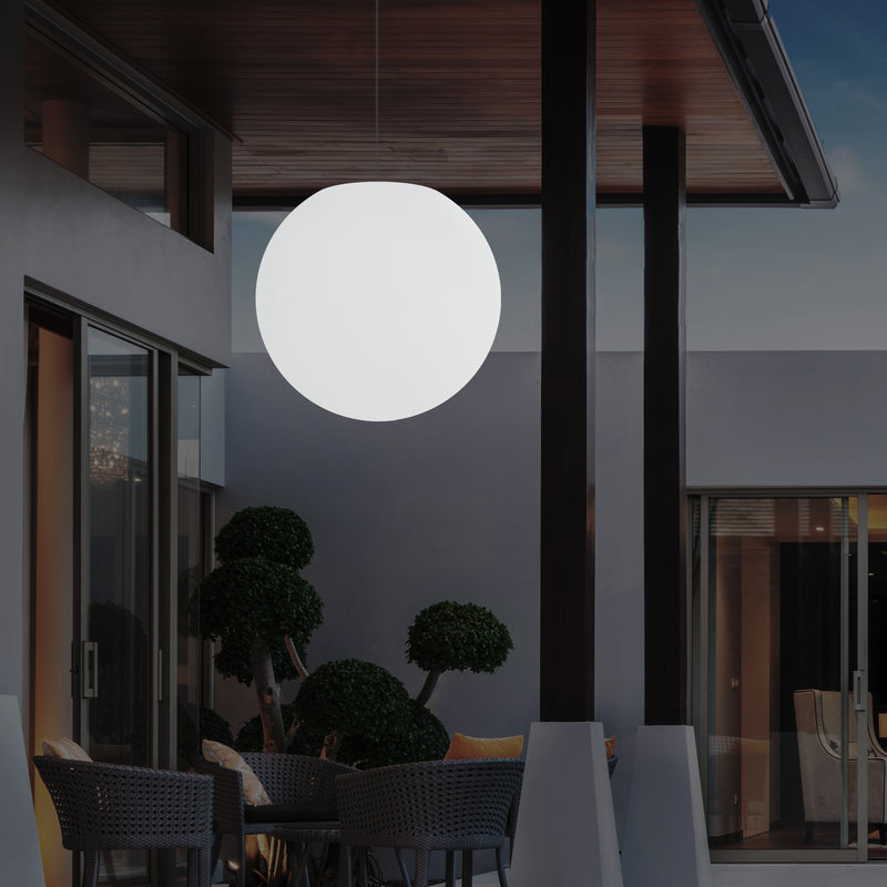 Suspension pour terrasse jardin Plafonnier à LED alimenté par le secteur, globe de 60 cm, boule RGB