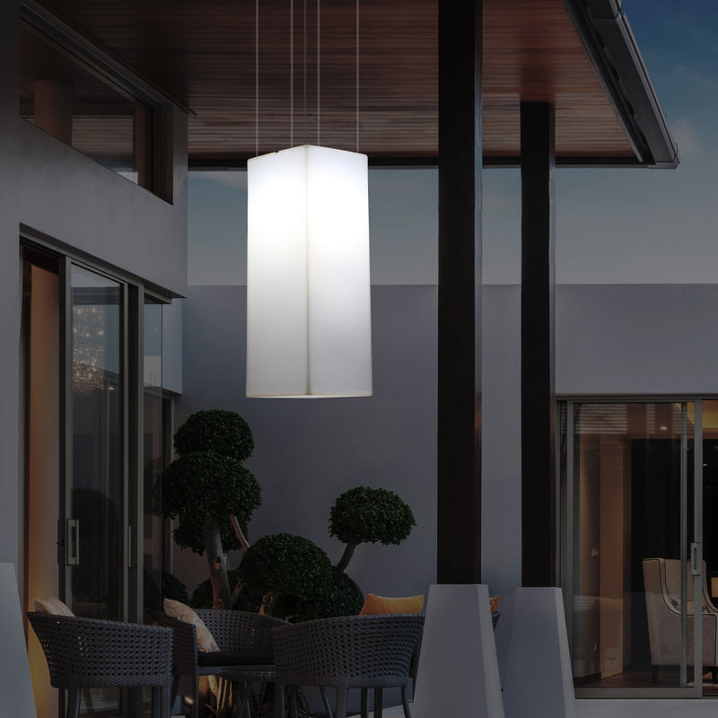 Lampe suspendue à LED pour terrasse jardin sur secteur Lumière suspendue rectangulaire 80 x 30cm RGB
