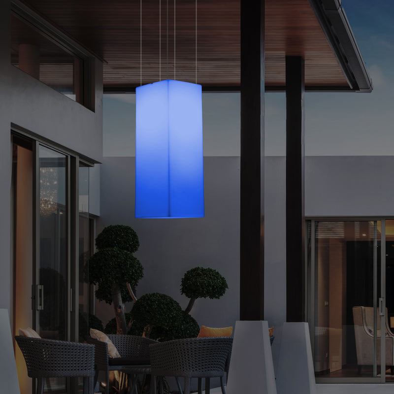 Lampe suspendue à LED pour terrasse jardin sur secteur Lumière suspendue rectangulaire 80 x 30cm RGB