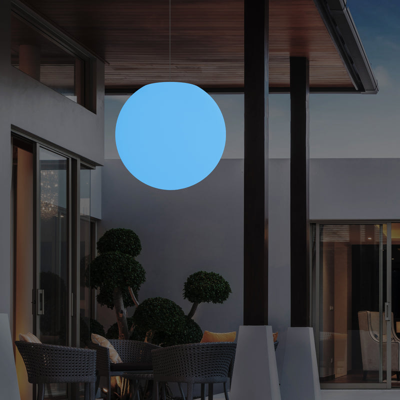 Suspension pour terrasse jardin Plafonnier à LED alimenté par le secteur, globe de 60 cm, boule RGB