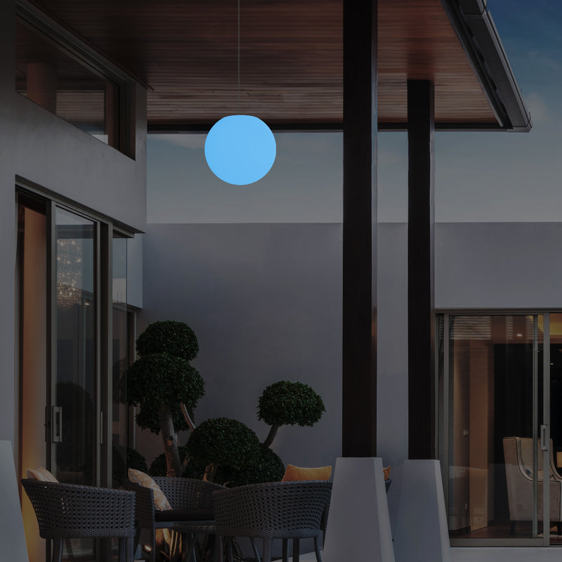 Plafonnier extérieur de véranda, sur secteur Lampe suspendue Globe à LED de 25cm, couleur changeante